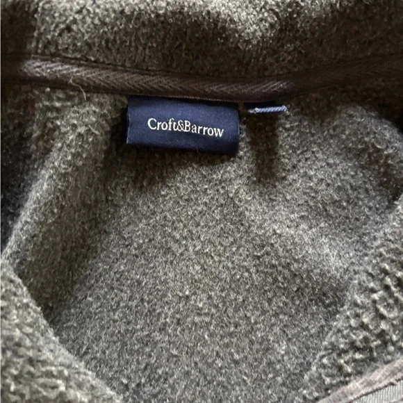 Croft & Barrow Gray Fleece 1/4 Zip Pullover w/ Pockets & Drawstring Men’… - Picture 4 of 9